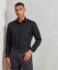 Premier Poplin Fitted Long Sleeve Shirt - Black
