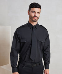 Premier Long Sleeve Pilot Shirt - Black