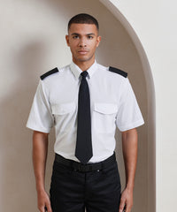 Premier Short Sleeve Pilot Shirt - Black