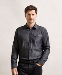 Premier Jeans Stitch Denim Shirt - Black Denim