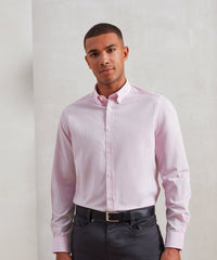 Premier Cotton-rich Oxford Stripes Shirt - Oxford Blue