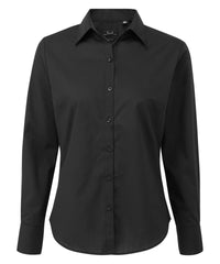 Premier Women's Poplin Long Sleeve Blouse - Black*