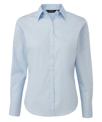 Premier Women's Poplin Long Sleeve Blouse - Light Blue*