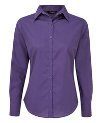 Premier Women's Poplin Long Sleeve Blouse - Purple*