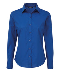 Premier Women's Poplin Long Sleeve Blouse - Royal*
