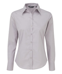 Premier Women's Poplin Long Sleeve Blouse - Silver*