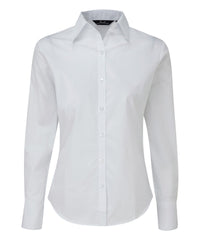Premier Women's Poplin Long Sleeve Blouse - White*