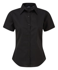 Premier Women's Short Sleeve Poplin Blouse - Black*