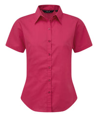 Premier Women's Short Sleeve Poplin Blouse - Hot Pink