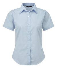 Premier Women's Short Sleeve Poplin Blouse - Light Blue*