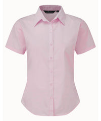 Premier Women's Short Sleeve Poplin Blouse - Pink