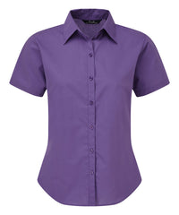 Premier Women's Short Sleeve Poplin Blouse - Purple*