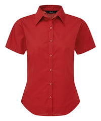 Premier Women's Short Sleeve Poplin Blouse - Red*