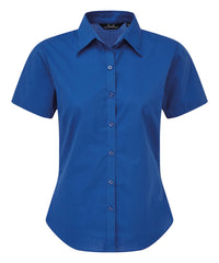 Premier Women's Short Sleeve Poplin Blouse - Royal*
