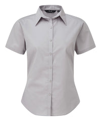 Premier Women's Short Sleeve Poplin Blouse - Silver*