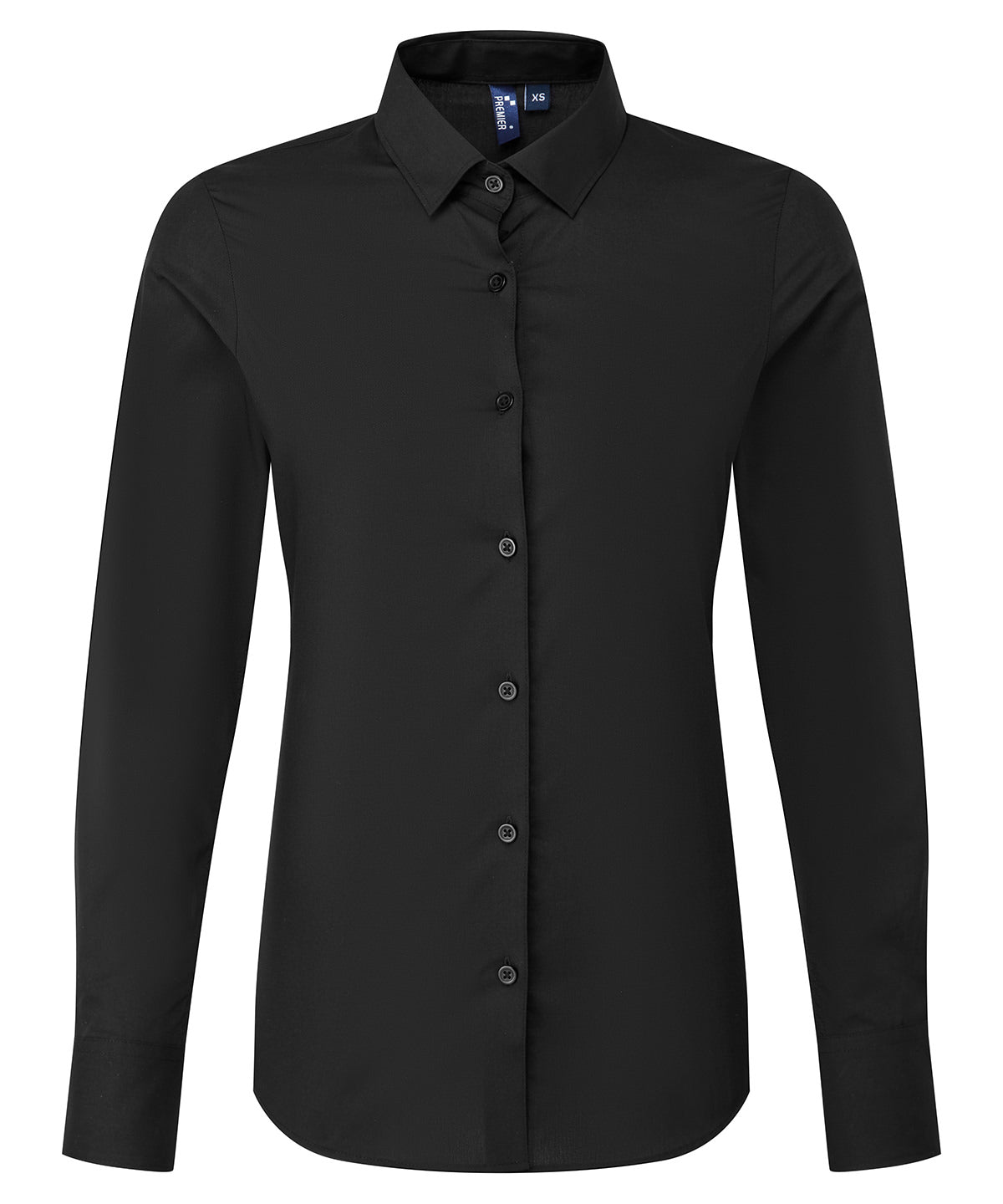 Premier Women’s Long Sleeve ‘Recyclight’ Poplin Shirt - Black