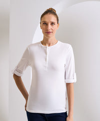 Premier Women's Long John Roll-sleeve Tee - Black