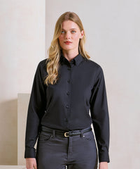 Premier Women’s ‘Supreme’ Oxford Long Sleeve Shirt - Black