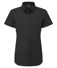 Premier Women’s ‘Supreme’ Oxford Short Sleeve Shirt - Black