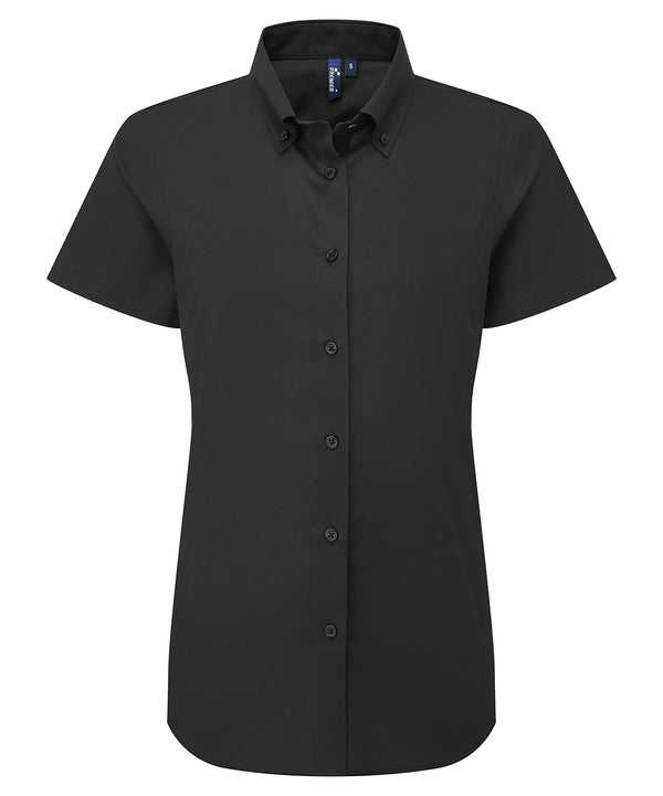 Premier Women’s ‘Supreme’ Oxford Short Sleeve Shirt - Black