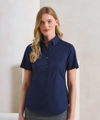 Premier Women’s ‘Supreme’ Oxford Short Sleeve Shirt - Black