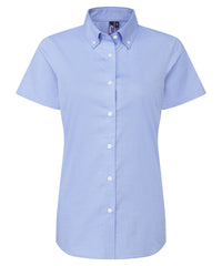 Premier Women’s ‘Supreme’ Oxford Short Sleeve Shirt - Oxford Blue