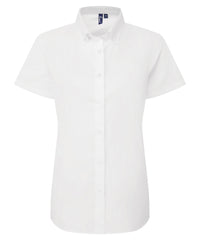 Premier Women’s ‘Supreme’ Oxford Short Sleeve Shirt - White