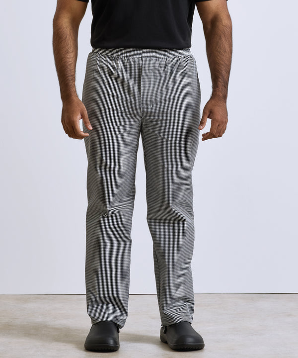 Premier Pull-on Chef’s Trousers - Black/White