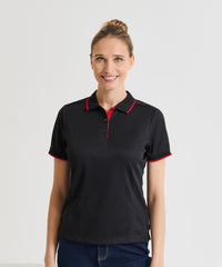 Premier Women's Contrast Coolchecker® Polo - Black/Lime