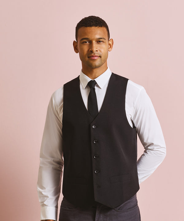 Premier Lined Polyester Waistcoat - Black