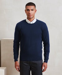 Premier Crew Neck Cotton-rich Knitted Sweater - Black