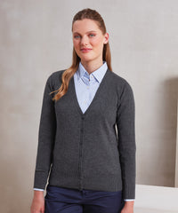 Premier Women's Button-through Knitted Cardigan - Black
