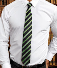 Premier Waffle Stripe Tie - Black/Dark Grey