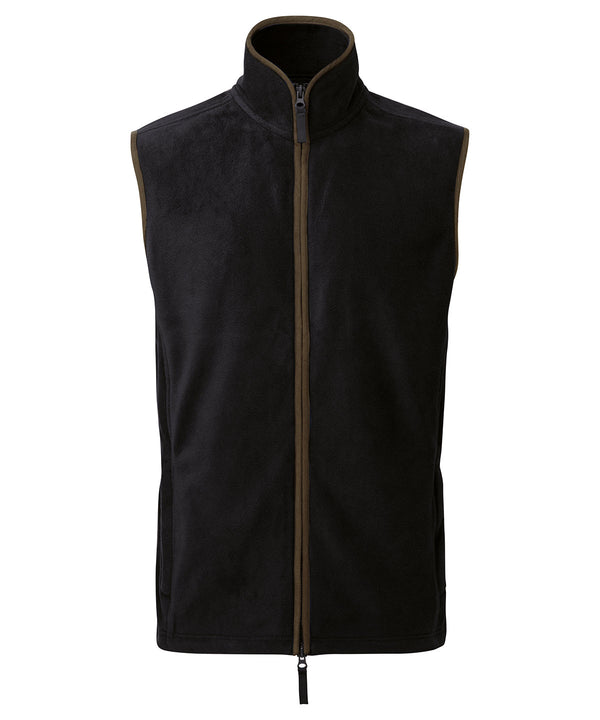 Premier Artisan Fleece Gilet - Black/Brown