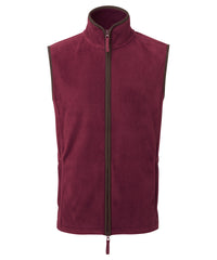 Premier Artisan Fleece Gilet - Burgundy/Brown