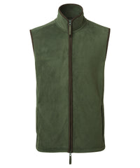 Premier Artisan Fleece Gilet - Moss Green/Brown