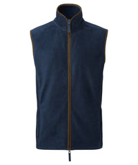 Premier Artisan Fleece Gilet - Navy/Brown