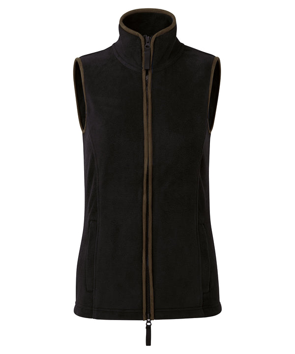 Premier Women’s Artisan Fleece Gilet - Black/Brown