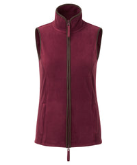 Premier Women’s Artisan Fleece Gilet - Burgundy/Brown