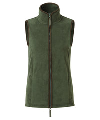 Premier Women’s Artisan Fleece Gilet - Moss Green/Brown