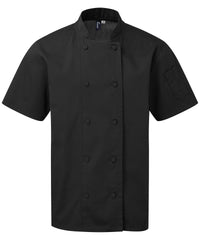 Premier Chefs Coolchecker® Short Sleeve Jacket - Black