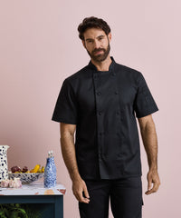 Premier Chefs Coolchecker® Short Sleeve Jacket - Black