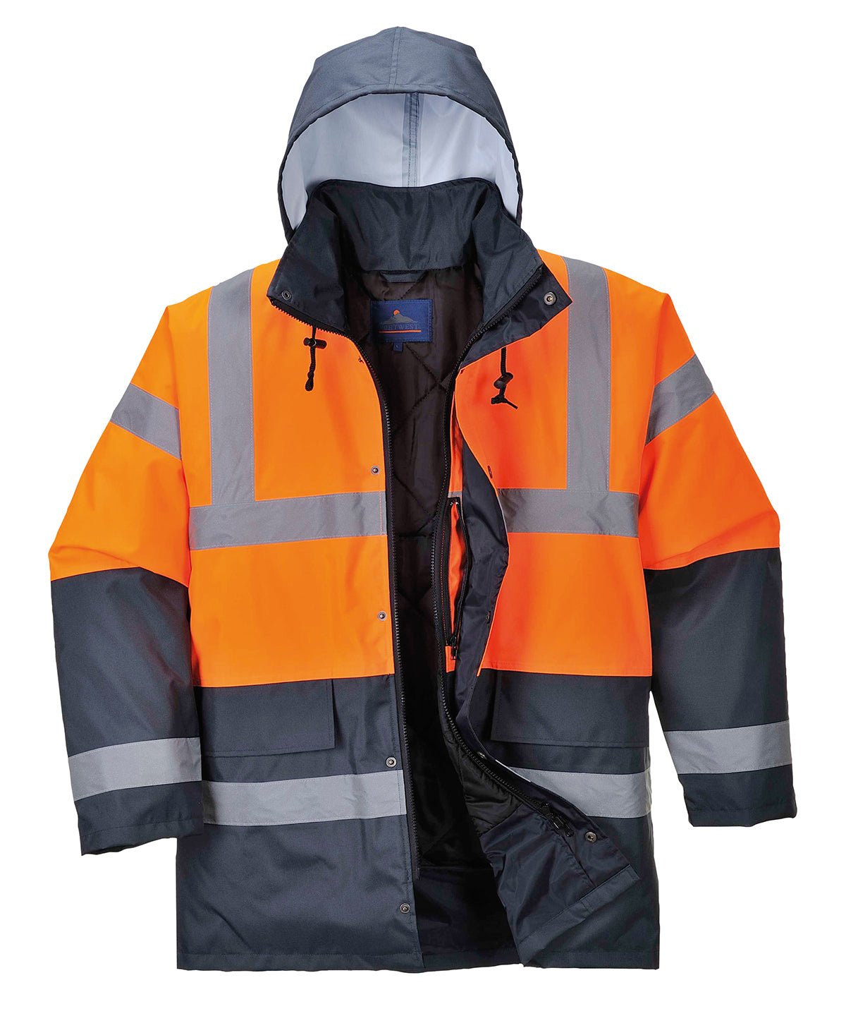 Portwest Hi-vis Traffic Jacket - Orange/Navy