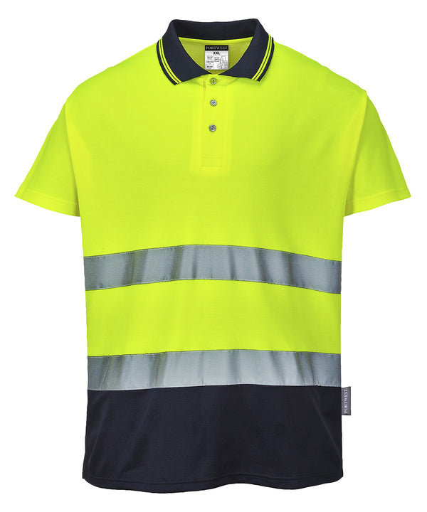 Portwest Two-tone Cotton Comfort Polo - Yellow/Navy