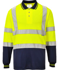 Portwest Two-tone Long Sleeve Polo - Yellow/Navy