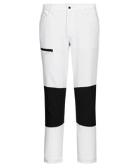 Portwest WX2 Stretch Work Trousers (CD886) Slim Fit - White