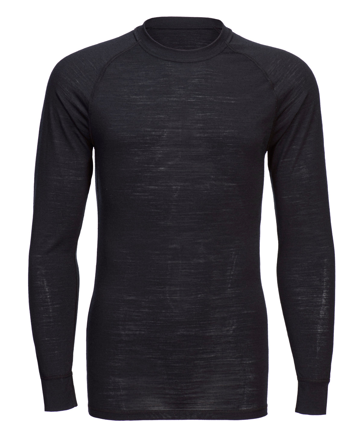 Portwest Merino Wool Crew Neck Long Sleeve Top - Black