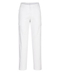 Portwest Women's Stretch Cargo Trousers (S233) Slim Fit - White