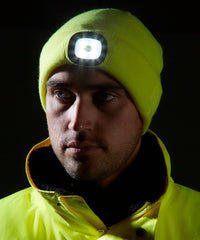 Portwest Beanie LED Headlight Usb Rechargeable - Black