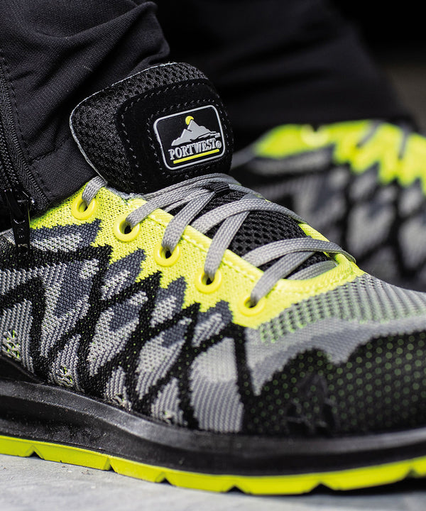 Portwest Composite Lite Eco Safety Trainers - Black/Yellow